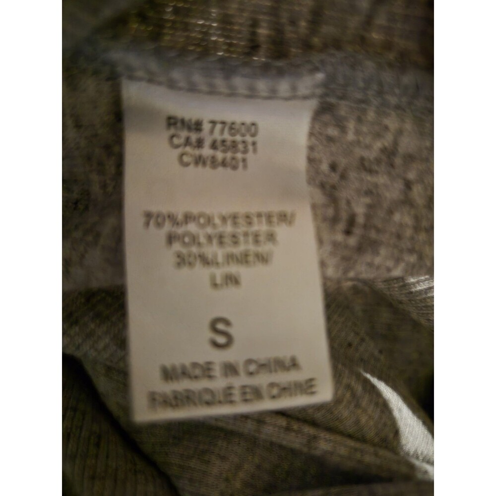 Chaser Linen Blend S Top Mock Neck Minimalist Old Money Neutral - Picture 6 of 7